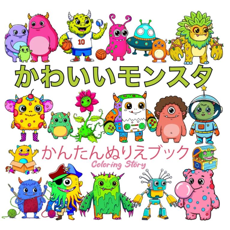 かわいいモンスター塗り絵 – 塗り絵のインスピレーション！JP
