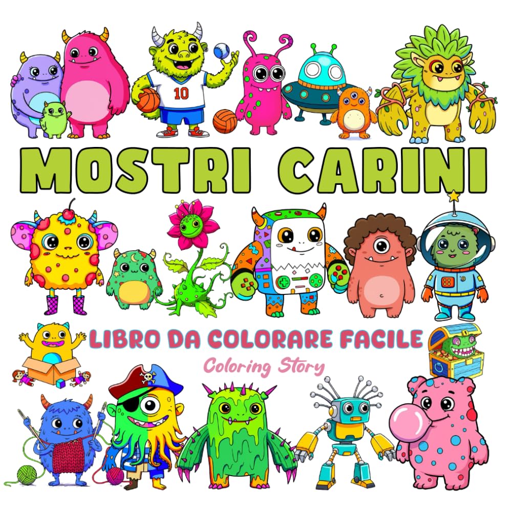LIBRO DA COLORARE MOSTRI CARINI – Ispirazione per Colorare! IT