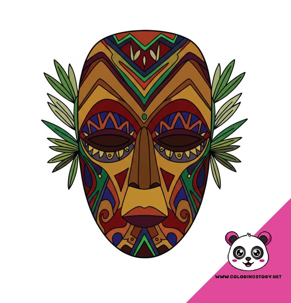 Amazigh Mask Coloring Book 6